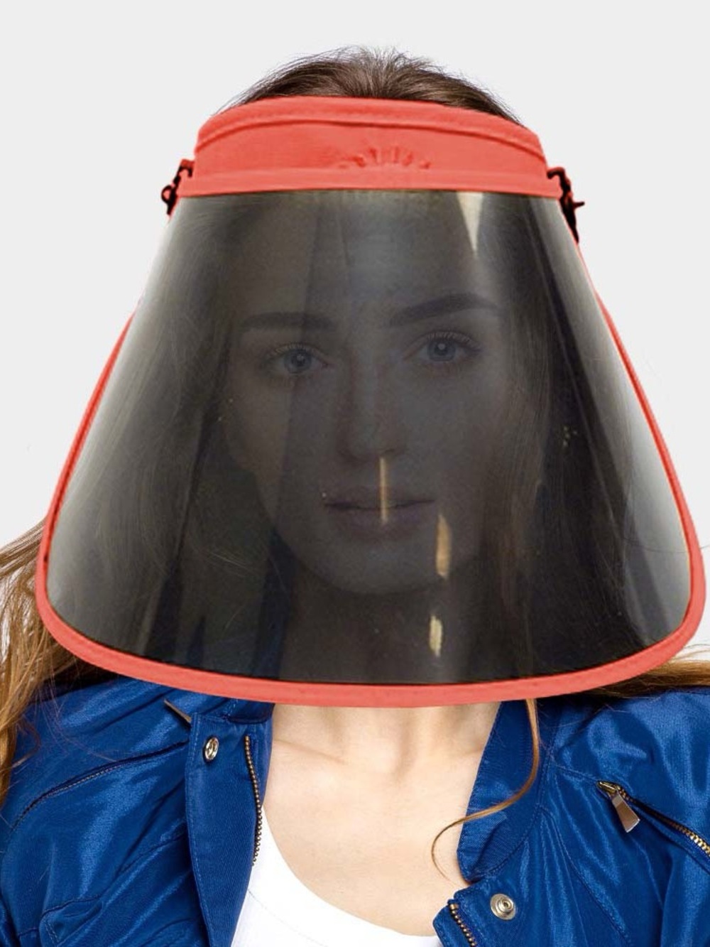 Red Face Shield Visor Hat - Women's Protective Sun Visor